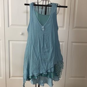 Summer Blue Green Two Piece Dress